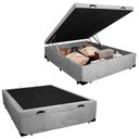 Ver imagem 1 de Cama Box Baú Viúva Sereneprime Suede Cinza 128x188x44