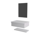 Ver imagem 1 de Conjunto Bancada, Prateleira e Espelheira Ktme607 Perffect Acetinado Branco Chess