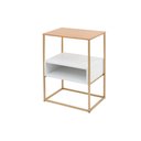 Ver imagem 1 de Mesa Cabeceira Lucy Moderna Quarto Sala Apoio Cama:Dourado