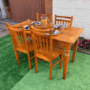 Ver imagem 3 de Mesa Madeira de Demolição 140cm X 70cm com 4 Cadeiras Pequim de Jantar Sudeste Rústico
