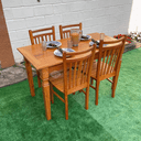 Ver imagem 4 de Mesa Madeira de Demolição 140cm X 70cm com 4 Cadeiras Pequim de Jantar Sudeste Rústico