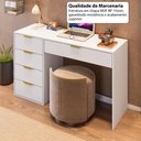 Ver imagem 4 de Escrivaninha Crrui-ESC010 Moderno 5 Gavetas MDP 136cm Branco Multimóveis