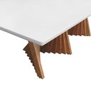 Ver imagem 5 de Mesa de Jantar Dubai Base Madeira Maciça Tampo Ret. -amêndoa- Tampo 160x90cm Branco/vidro Off-white