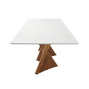 Ver imagem 4 de Mesa de Jantar Dubai Base Madeira Maciça Tampo Ret. -amêndoa- Tampo 160x90cm Branco/vidro Off-white