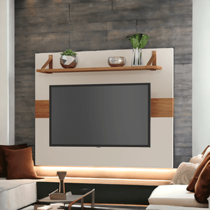 Suporte Tv Painel MDF Off White Decoração de Sala Maldivas