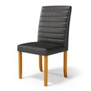 Ver imagem 2 de Cadeira de Sala de Jantar Estofada Veiga Madeira Maciça Pu Preto G78 - Gran Belo Cadeira de Jantar V