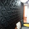Kit 25 Placas Revestimento de Parede PVC 3d Alto Relevo Petalas Preto - 5
