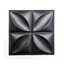 Ver imagem 2 de Kit 25 Placas Revestimento de Parede PVC 3d Alto Relevo Petalas Preto