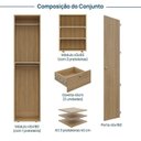 Ver imagem 3 de Guarda-Roupa 2 Módulos 1 Porta e 3 Prateleiras 3 Gavetas Frame CabeCasa MadeiraOriginals