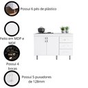 Ver imagem 3 de Balcão para Cooktop 1,20m 4 ou 5 Bocas 2 Portas e 3 Gavetas Turim