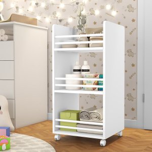 Carrinho Organizador Multiuso com Rodizios Branco