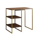 Ver imagem 2 de Aparador Adega Industrial Bourbon 80cm Barzinho em Aço para Sala e Gourmet - Dourado/carvalho