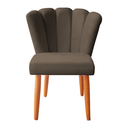 Ver imagem 1 de Cadeira Poltrona Sala de Jantar Penteadeira Reforçada Decorativa Pétala Suede Marrom