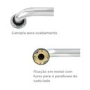 Ver imagem 4 de Barra de Apoio Alumínio 60cm Cromado 2360 Leão