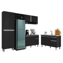Ver imagem 1 de Cozinha Modulada Vanessa com Balcão Tatiane Preto sem Tampo - Ajl Móveis