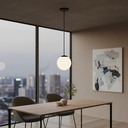 Ver imagem 3 de Lustre Sala Pendente Vidro Globo Jabuticaba Cozinha Quarto Chelsea P/ 1 Lâmpada E27 Bivolt Preto