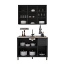 Ver imagem 5 de Armário Cozinha Modulada Compacta Americana 100% MDF 120cm Provence Multimóveis Crink-CPT013