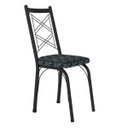 Ver imagem 2 de Kit 4 Cadeiras Aço Carbono Tubular Metálica Acabamento Fosco D-28 Julia Preto/mosaico Silver
