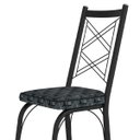 Ver imagem 3 de Kit 4 Cadeiras Aço Carbono Tubular Metálica Acabamento Fosco D-28 Julia Preto/mosaico Silver