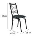 Ver imagem 4 de Kit 4 Cadeiras Aço Carbono Tubular Metálica Acabamento Fosco D-28 Julia Preto/mosaico Silver