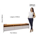 Ver imagem 4 de Rack para TV até 90 Polegadas com Rodízios 3 Gavetas 3 Nichos Sublime 220cm 100% MDF