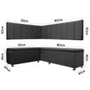 Ver imagem 6 de Kit Canto Alemão Liso para Casa Cozinha 1,25x1,60m Veludo Cinza Sofa Store