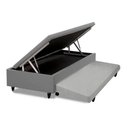 Ver imagem 1 de Cama Box Baú Auxiliar Solteiro Sintético Espuma 8cm 88x188x45 Cinza