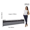 Ver imagem 4 de Rack para TV até 90 Polegadas 100% MDF 219,5cm Rodízios 3 Gavetas 3 Nichos Sublime