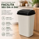 Ver imagem 6 de Lixeira Luxo Duo Color 9L Plástico Tampa Click Preta e Branca Cozinha Yeet