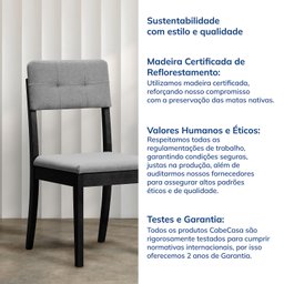 Cadeira Madeira Maciça Estofada Tiê CabeCasa MadeiraMadeira - 10