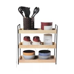 Mini Estante Organizadora Madeira 3 Prateleiras 60x40x20cm - 1
