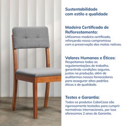 Cadeira Madeira Maciça Estofada Tiê CabeCasa MadeiraMadeira - 10