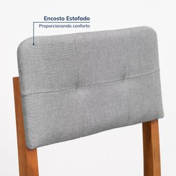 Cadeira Madeira Maciça Estofada Tiê CabeCasa MadeiraMadeira - 3