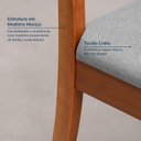 Ver imagem 5 de Cadeira Madeira Maciça Estofada Tiê CabeCasa MadeiraOriginals Cinza/Amêndoa