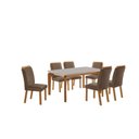 Ver imagem 2 de Conjunto de Mesa de Jantar Dublin 180 Tp MDF Laminado Canto Copo 6 Cadeiras Mariana