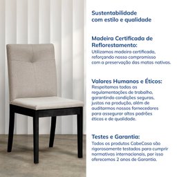 Cadeira Madeira Maciça Estofada Tiê Maxx CabeCasa MadeiraMadeira - 10