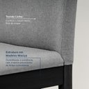 Ver imagem 5 de Cadeira Madeira Maciça Estofada Tiê Maxx CabeCasa MadeiraOriginals Cinza/Preto