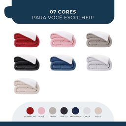 Coberdron Edredom Casal D. Face Sherpa Mantinha Vermelho - 10