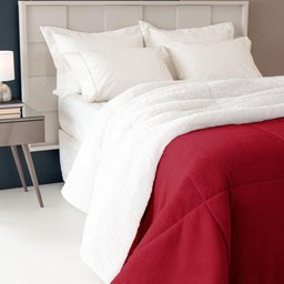 Coberdron Edredom Casal D. Face Sherpa Mantinha Vermelho - 5