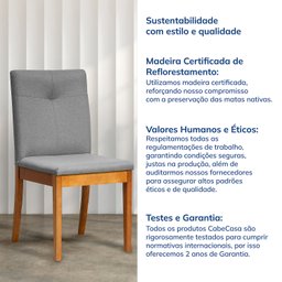 Cadeira Madeira Maciça Estofada Tiê Maxx CabeCasa MadeiraMadeira - 10