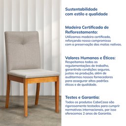 Cadeira Madeira Maciça Estofada Tiê Maxx CabeCasa MadeiraMadeira - 10