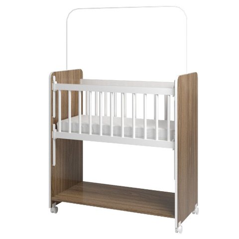 Mini Berço Moisés Toy para Bebê com Colchão e Rodízios 89cm Savana Branco - Desk Design