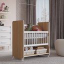 Ver imagem 6 de Mini Berço Moisés Toy para Bebê com Colchão e Rodízios 89cm Savana Branco - Desk Design