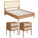 Ver imagem 1 de Kit Cama Casal 2 Mesas Cabeceira com Palhinha Oslo Hanover 27055