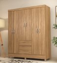 Ver imagem 1 de Guarda-roupa Ecom Ii 128m com Cabideiros, 2 Gavetas e Prateleiras - Amendola Touch Demóbile