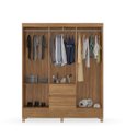 Ver imagem 3 de Guarda-roupa Ecom Ii 128m com Cabideiros, 2 Gavetas e Prateleiras - Amendola Touch Demóbile