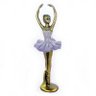 Bailarina Estatueta Estátua Balé Resina - Grande - 28,5cm Inove Fácil Dourado e Lilás - 1