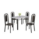 Ver imagem 2 de Conjunto de Mesa Tubular 120cm x 75cm Tampo Granito Ocre com 4 Cadeiras Lara Preto/Liso