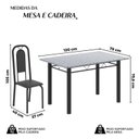 Ver imagem 3 de Conjunto de Mesa Tubular 120cm x 75cm Tampo Granito Ocre com 4 Cadeiras Lara Preto/Liso