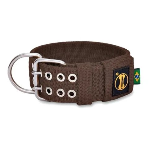 Coleira Cachorro Grande Forte Coleira Amorosso Cor Marrom Escuro:GG